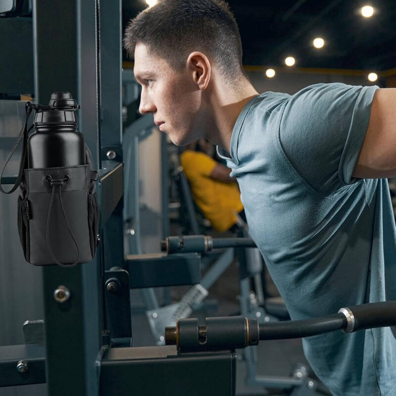 Bolsa de gimnasio magnética con bolsillo para el teléfono y agua