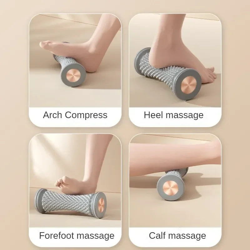 Rodillo masajeador de pies para yoga y fascitis plantar, bola de masaje muscular, herramienta manual de plástico para relajación y cuidado.