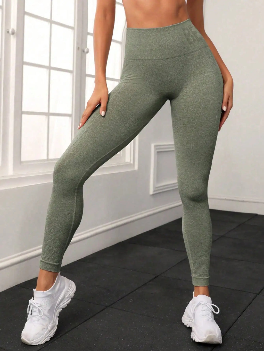 Pantalones de yoga sin costuras y con letras