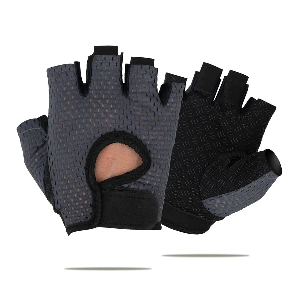 Guantes de gimnasio para mujeres, guantes transpirables de medio dedo antideslizantes para ciclismo en bicicleta, levantamiento de pesas y yoga
