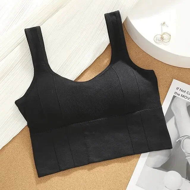 Top deportivo transpirable y antitranspirante para mujer: sujetador de yoga sin costuras, resistente a impactos, estilo crop top con efecto push-up para gimnasio y entrenamiento.