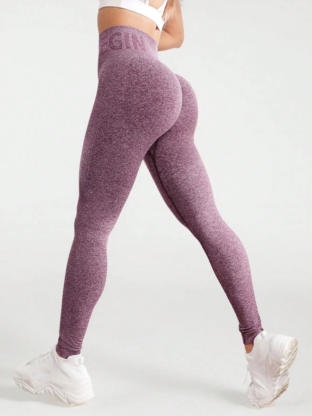 Pantalones de yoga sin costuras y con letras