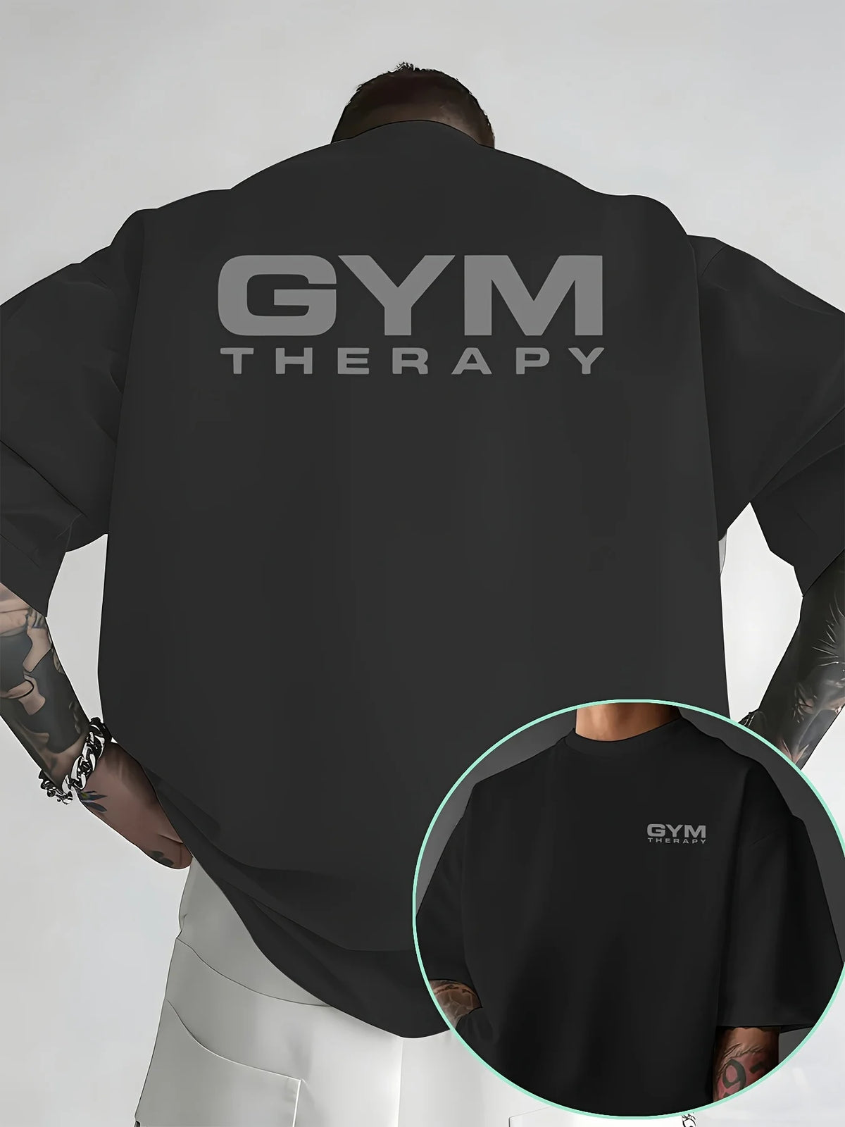 Camiseta para hombre de algodón 100% de primera calidad con estampado minimalist, perfecta para entrenamientos de verano y un estilo urbano casual. Gym Therapy