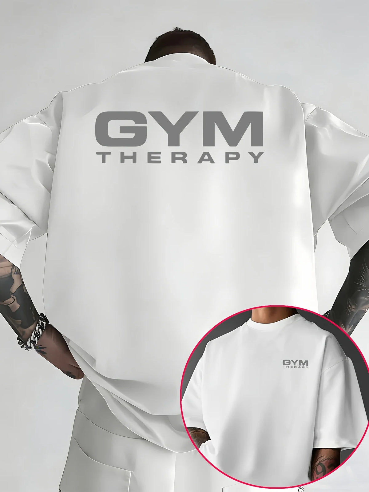 Camiseta para hombre de algodón 100% de primera calidad con estampado minimalist, perfecta para entrenamientos de verano y un estilo urbano casual. Gym Therapy