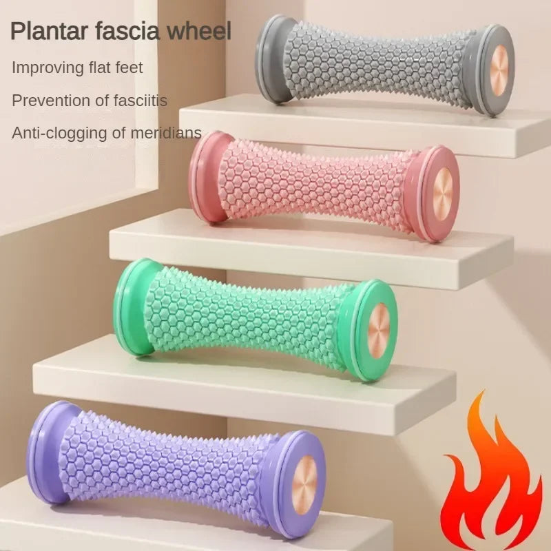 Rodillo masajeador de pies para yoga y fascitis plantar, bola de masaje muscular, herramienta manual de plástico para relajación y cuidado.