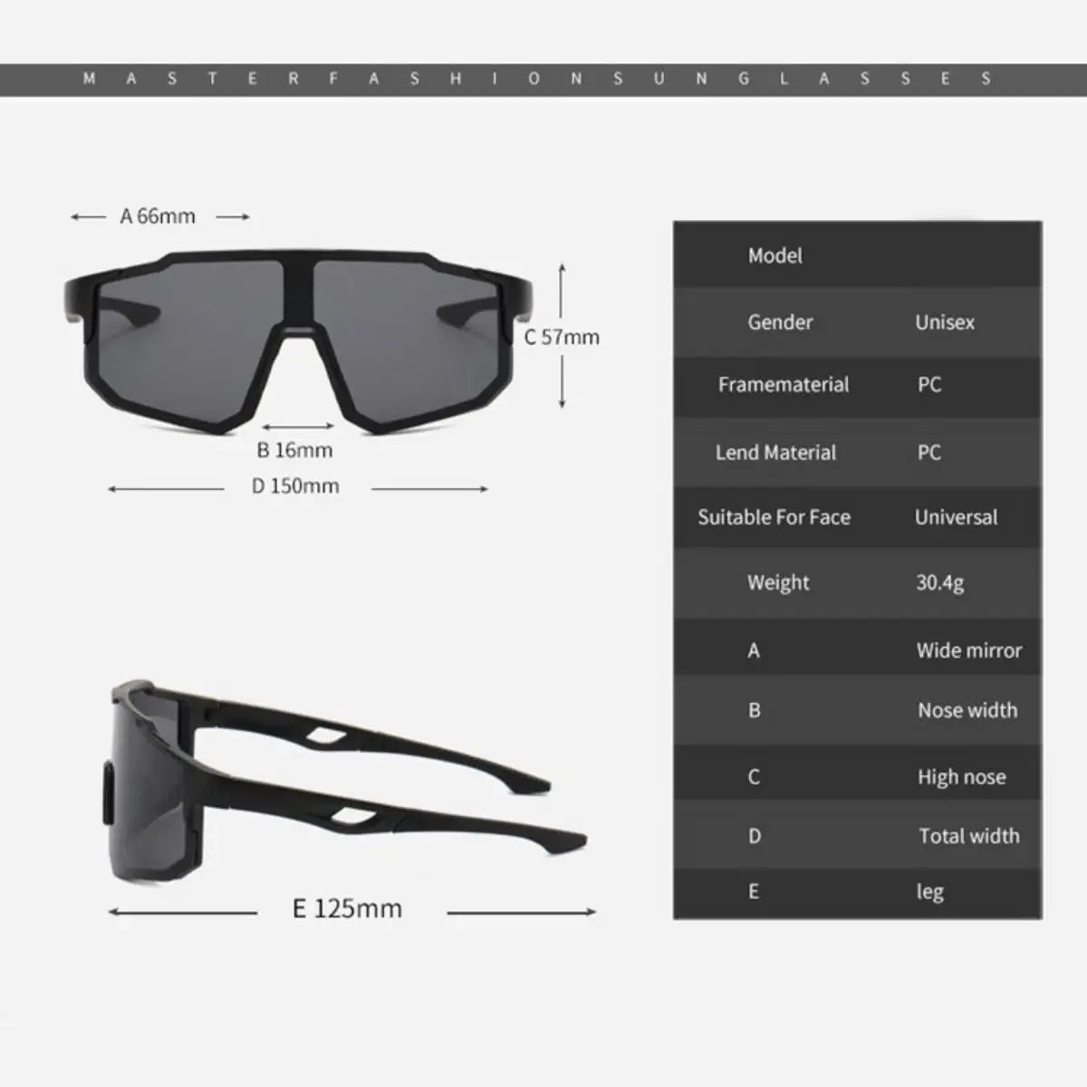 Nuevas gafas de ciclismo de montura grande con protección UV400
