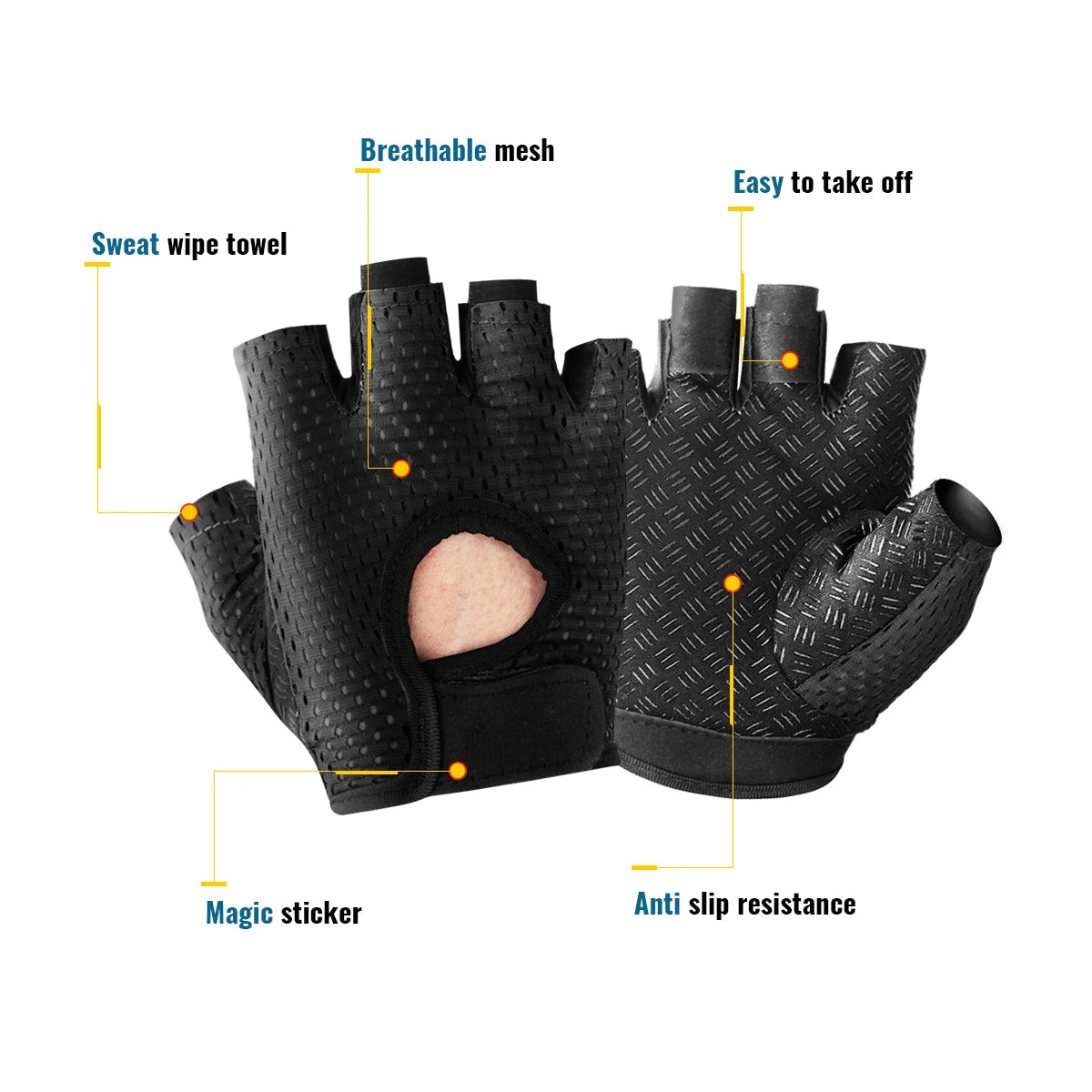 Guantes de gimnasio para mujeres, guantes transpirables de medio dedo antideslizantes para ciclismo en bicicleta, levantamiento de pesas y yoga