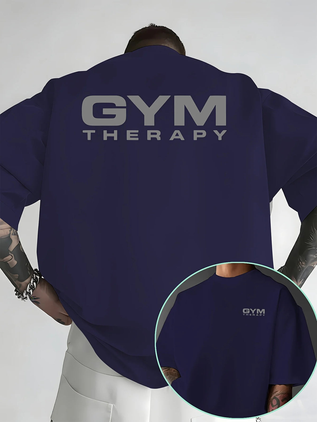 Camiseta para hombre de algodón 100% de primera calidad con estampado minimalist, perfecta para entrenamientos de verano y un estilo urbano casual. Gym Therapy