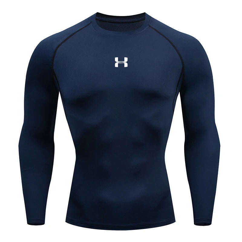 Camiseta de manga larga ajustada para hombre 2026, top deportivo de secado rápido que se ajusta a los músculos, para entrenamiento de ejercicio, fitness, correr, ajuste