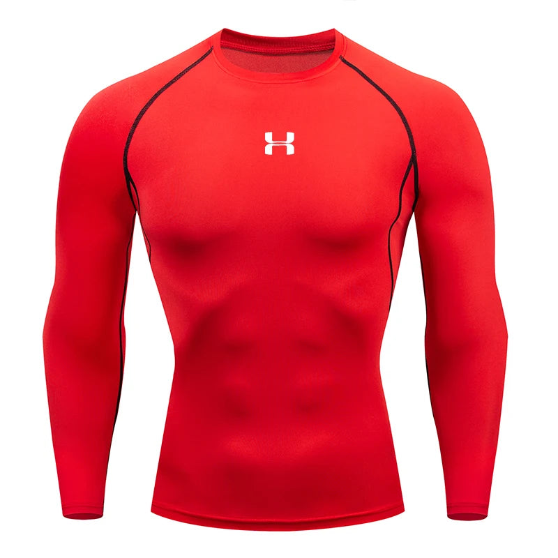 Camiseta de manga larga ajustada para hombre 2026, top deportivo de secado rápido que se ajusta a los músculos, para entrenamiento de ejercicio, fitness, correr, ajuste