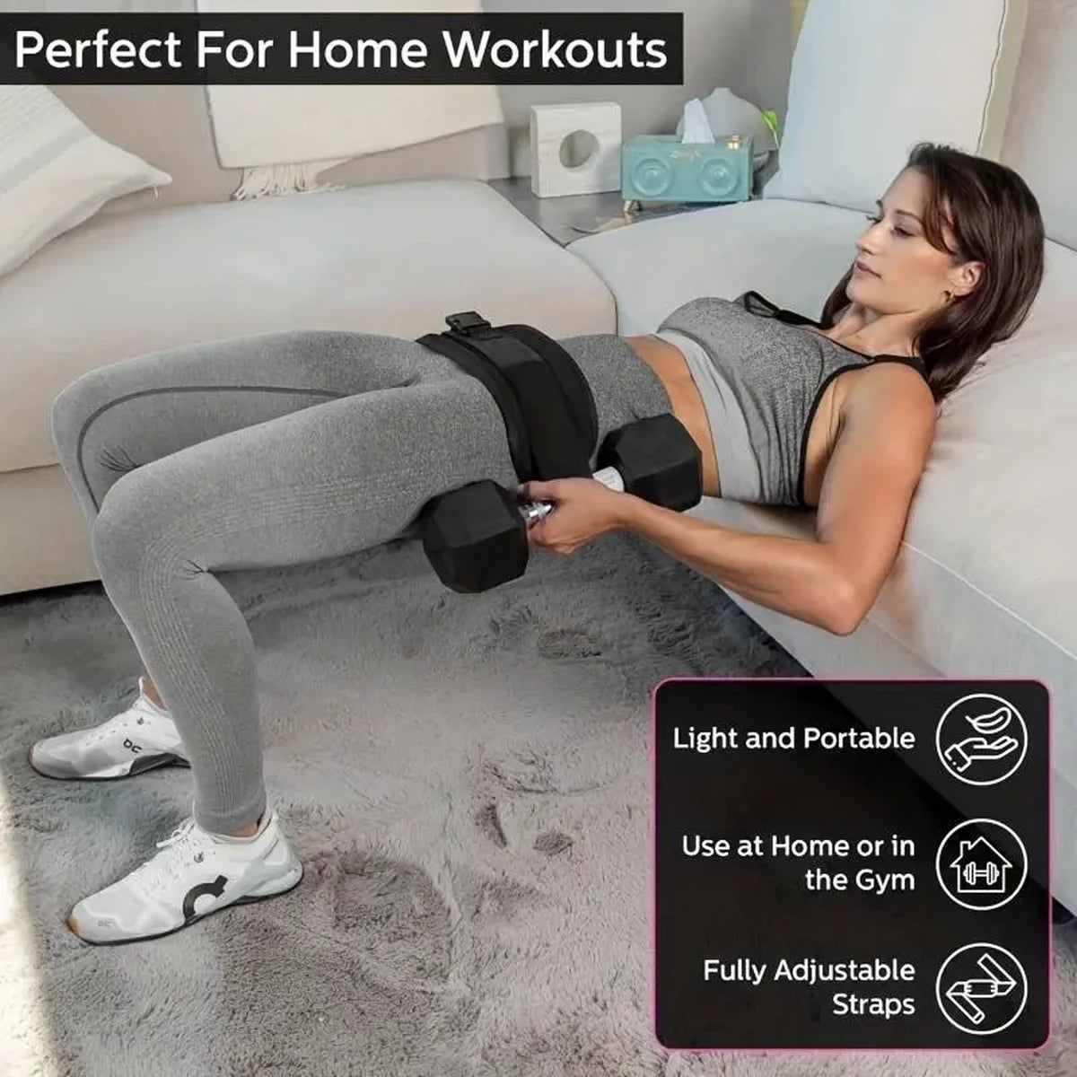 Cinturón de cintura con peso ajustable, para ejercicios en casa y entrenamiento con mancuernas