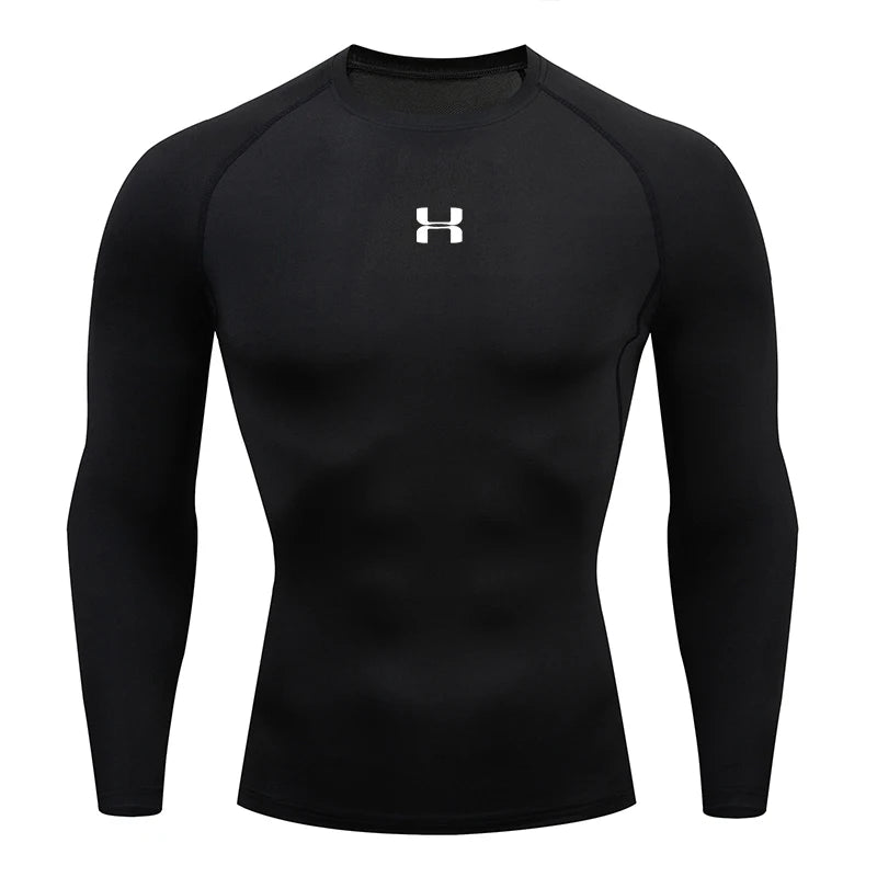 Camiseta de manga larga ajustada para hombre 2026, top deportivo de secado rápido que se ajusta a los músculos, para entrenamiento de ejercicio, fitness, correr, ajuste